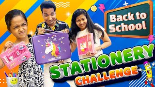 Back to School Stationery Challenge 🎒| Family Comedy Challenge | Cute Sisters Challenges