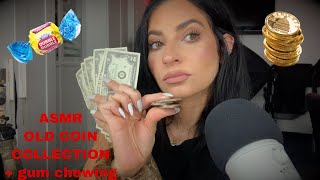 ASMR | My Old Coin Collection | gum chewing + relaxing whispers