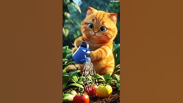 A Orange Cat Watering the Plants 🌳😍 #ai #cat #saveearth #aivideo #viral #shorts