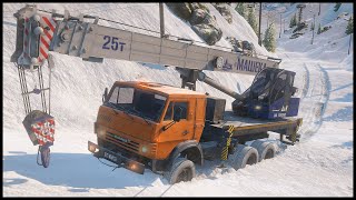 TRUCK DRIVING ON SNOW ROAD! - SnowRunner