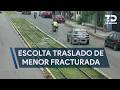 Tránsito de Monterrey escolta a familia para llevar a niña fracturada de urgencia al hospital