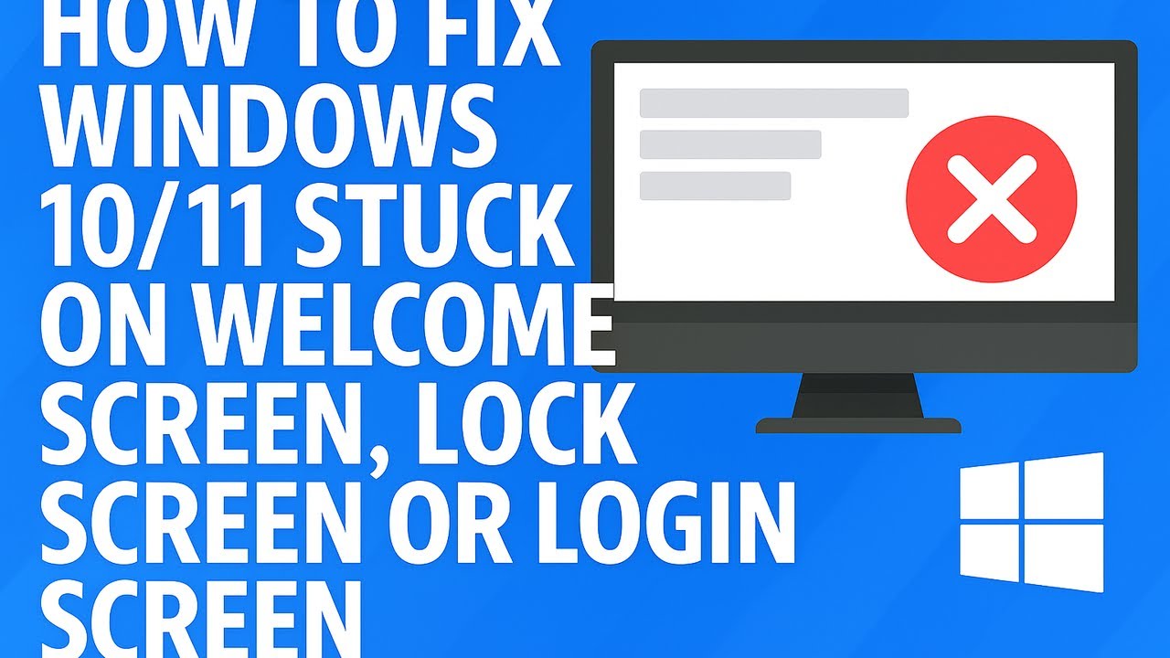 How To Fix Windows 10 11 Stuck on Welcome Screen Lock Screen or Login ...