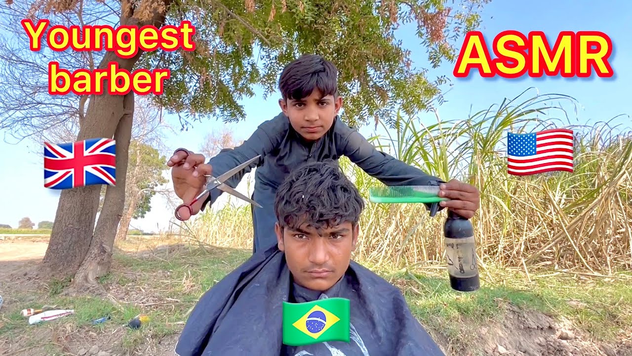 ASMR  youngest barber 💈 in the world Fast and aggressive haircut 💇‍♂️ 
