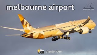 Etihad 787-9 departs Melbourne