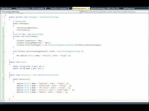 Simple Use of Observable Collection in Windows Phone