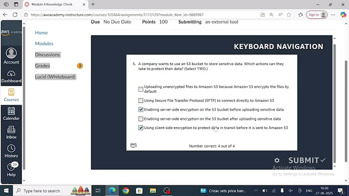 Module 4 Knowledge Check Answers ||Introducing Cloud Architecting|| AWS Academy Cloud Architecting