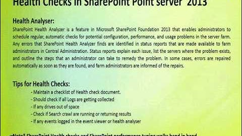 Performance Tuning in SharePoint 2013