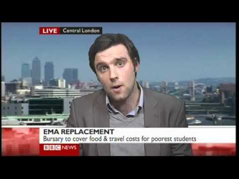 28.03.11 BBC News interview with James Mills of Save EMA following Governmment's part U-Turn on EMA