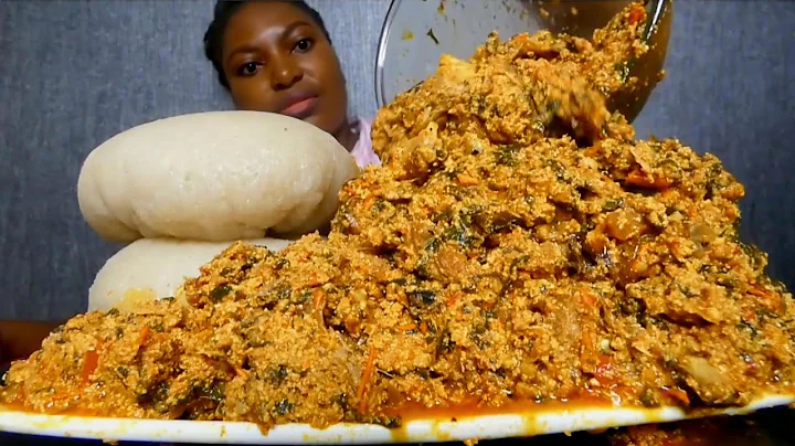 Asmr mukbang turkey wings egusi soup with cassava fufu