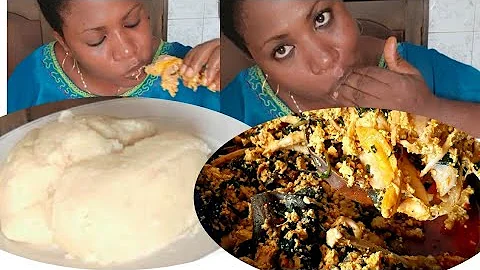 Mukbang Nigeria food/mukbang Africa pounded yam and egusi soup