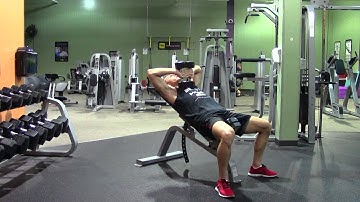 Incline Dumbbell Elbow Out Extension - HASfit Triceps Exercise Demonstration - Tricep Extensions