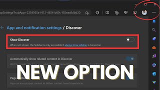 how to remove 'discover bing' button in microsoft edge stable (from settings)