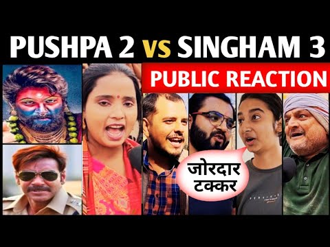 Pushpa 2 vs Singham 3 khon marenga baaji  Ajay Devgan vs Allu Arjun public reaction