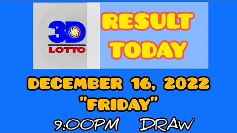 3d Lotto Result Today 9pm Draw December 16, 2022 PCSO Lotto Swertres Result 9pm Draw