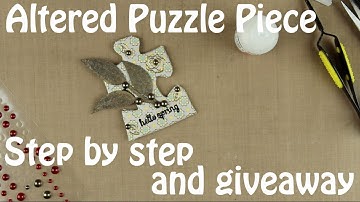 Altered Puzzle Piece Step by Step and Giveaway