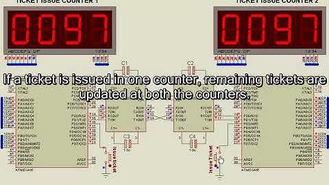 Tickets Issue counter with mutual communication - UART Between Microcontrollers Using Proteus