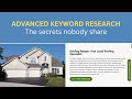 Advanced keyword research for local roofing company