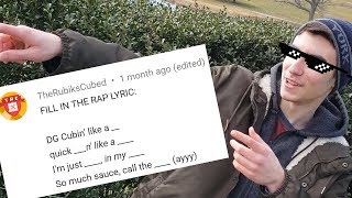 Q&A #29: Fill in the Rap Lyric!