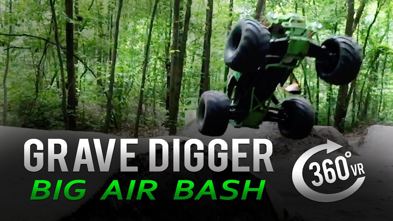 Grave Digger RC Monster Truck Big Air Bash In 360° VR - YouTube