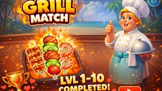 👉 Grill Match Gameplay | Food Sort Puzzle Game | Level 1 to 10 Walkthrough
