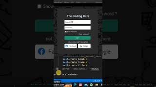 Login InterFace Using CustomTkinyrr  #codingcommunity #programmingbeginners