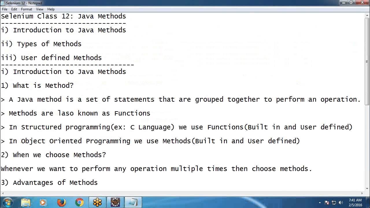 Selenium Tutorial 12: User Defined Methods in Java - YouTube