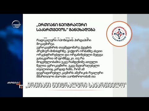 საზოგადოებრივი მოძრაობა „ერთიანი ნეიტრალური საქართველო“ განცხადებას ავრცელებს
