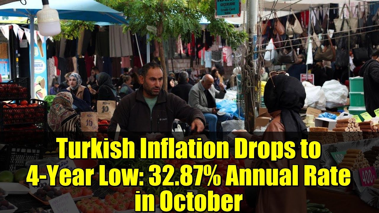 Turkish Inflation Drops to 4-Year Low: 32.87% Annual Rate in October