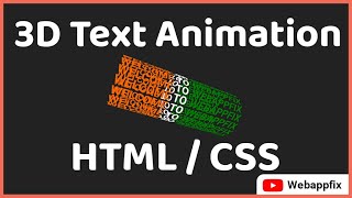 CSS 3D Text Animation Effects | Create an Animated 3D Text Effect | 3D Text Animation HTML CSS