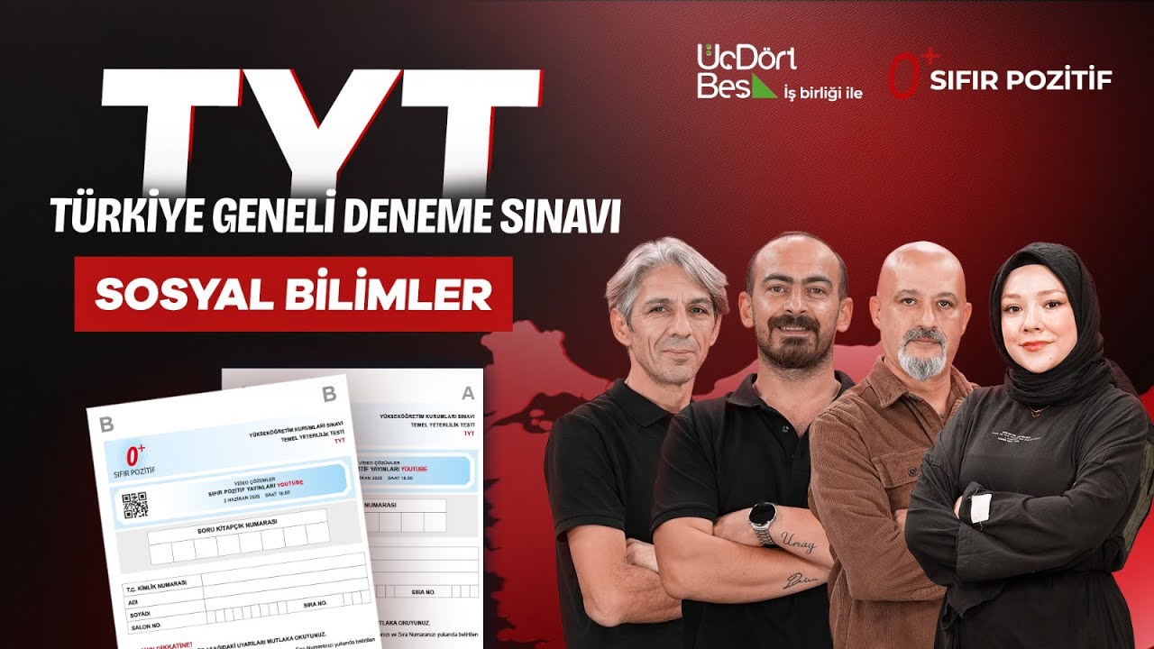 SIFIR POZİTİF YAYINLARI TÜRKİYE GENELİ DENEME 2025 - TYT SOSYAL BİLİMLERİ