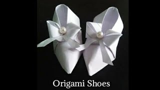 DIY Paper Made Cinderella Shoes-Origami Shoes (অরিগ্যামি জুতা)