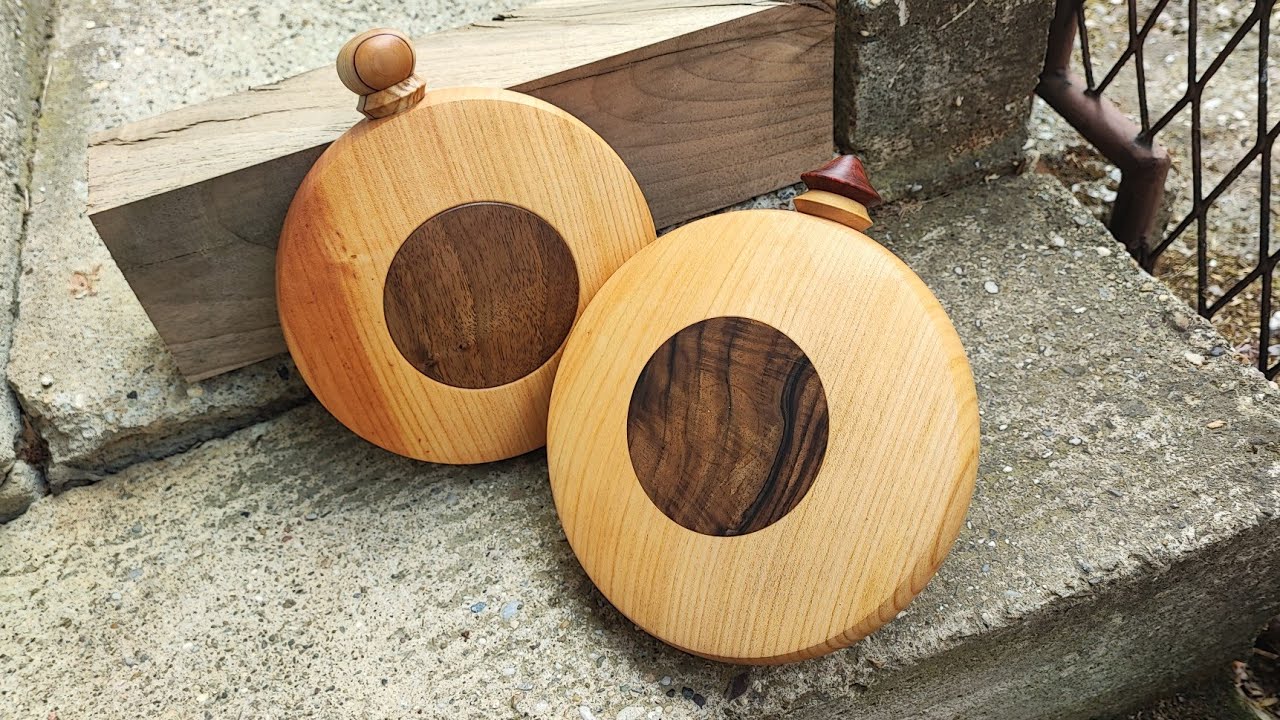 Woodturning Water Proof Vessel | Wooden Walking Flask