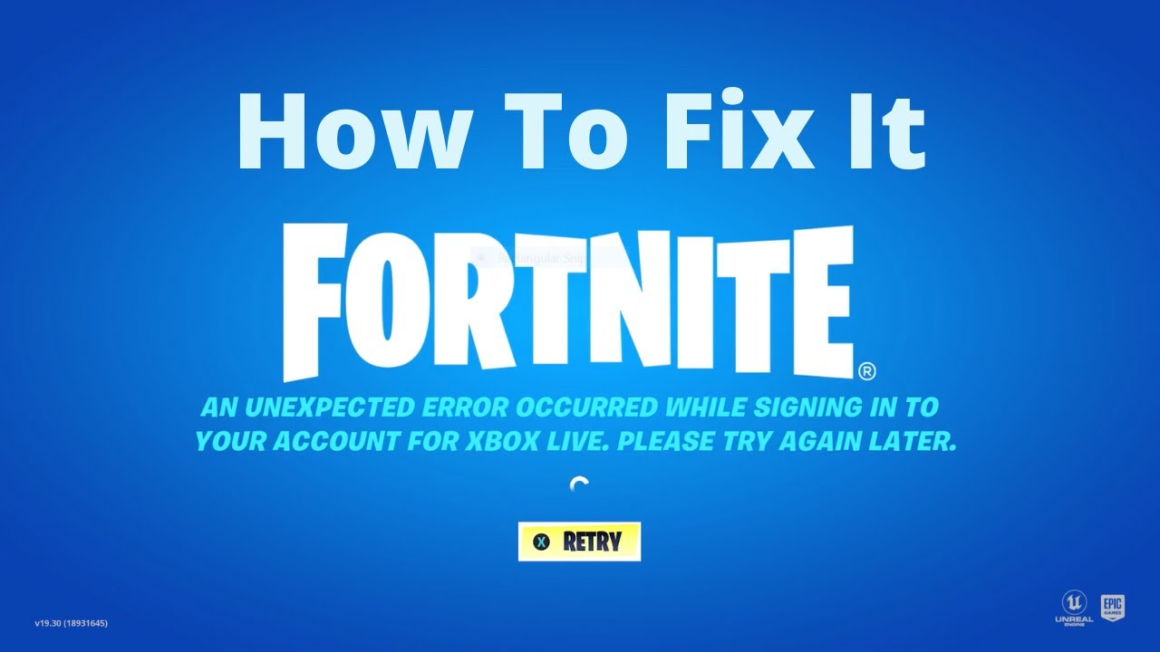 Fortnite Login Failed Error : r/xbox