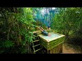 How To Build Bamboo SWimming Pool for My Little Bamboo Tree House by Ancient Skills