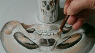 How To Draw Anamorphic Skull By Vamos