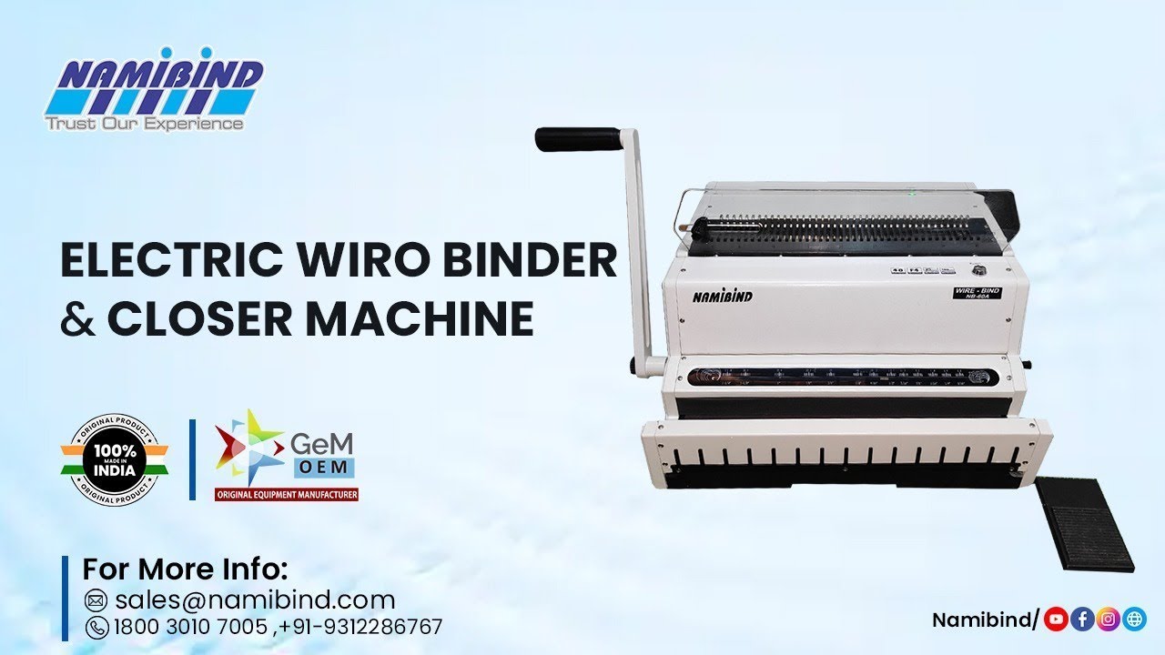 Electric Wiro Binder & Closer Machine   NB60A 3 1 How to use Binding Machine Buy Now  09555086767