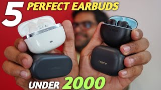 5 Best Earbuds Under 2000 in India 2024 (Perfect Earbuds) ⚡⚡ Top 5 TWS Under 2000 ⚡⚡