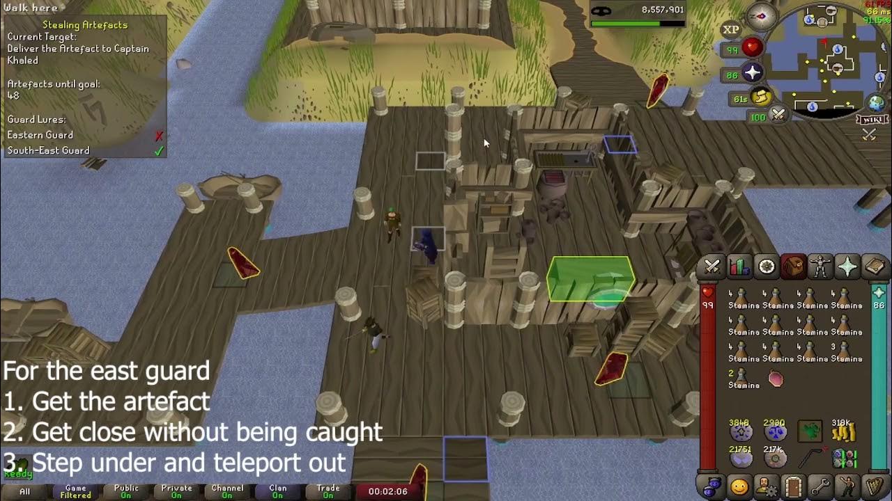 how to lure port piscarilius guards for stealing artefacts osrs YouTube