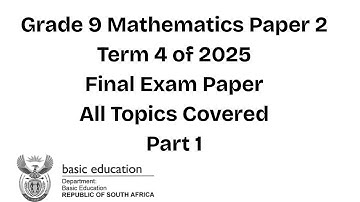 Grade 9 Mathematics Paper 2 November 2025 Final Exam Paper || All Topics Covered