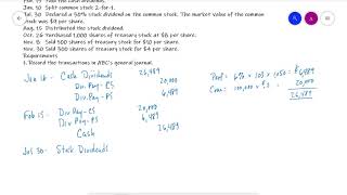 Accounting - Stockholder's Equity Journal Entries