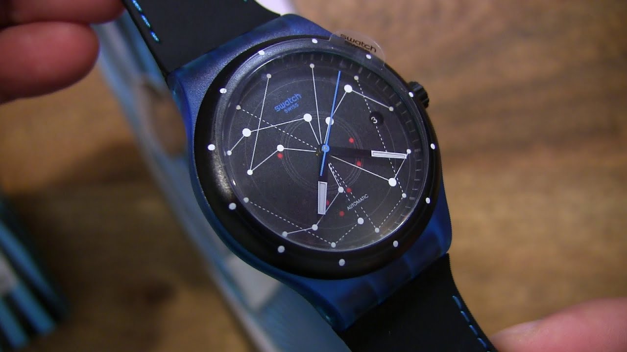 Swatch Sistem51 automatic watch in blue - YouTube