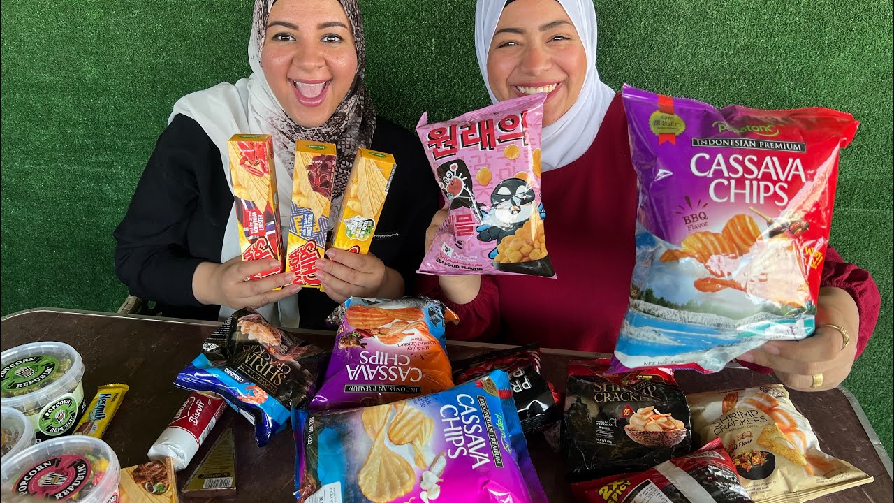 جربنا سناكات مستوردة لأول مرة نشوفها😲الجمبري هيقتلنا💃🏽😅