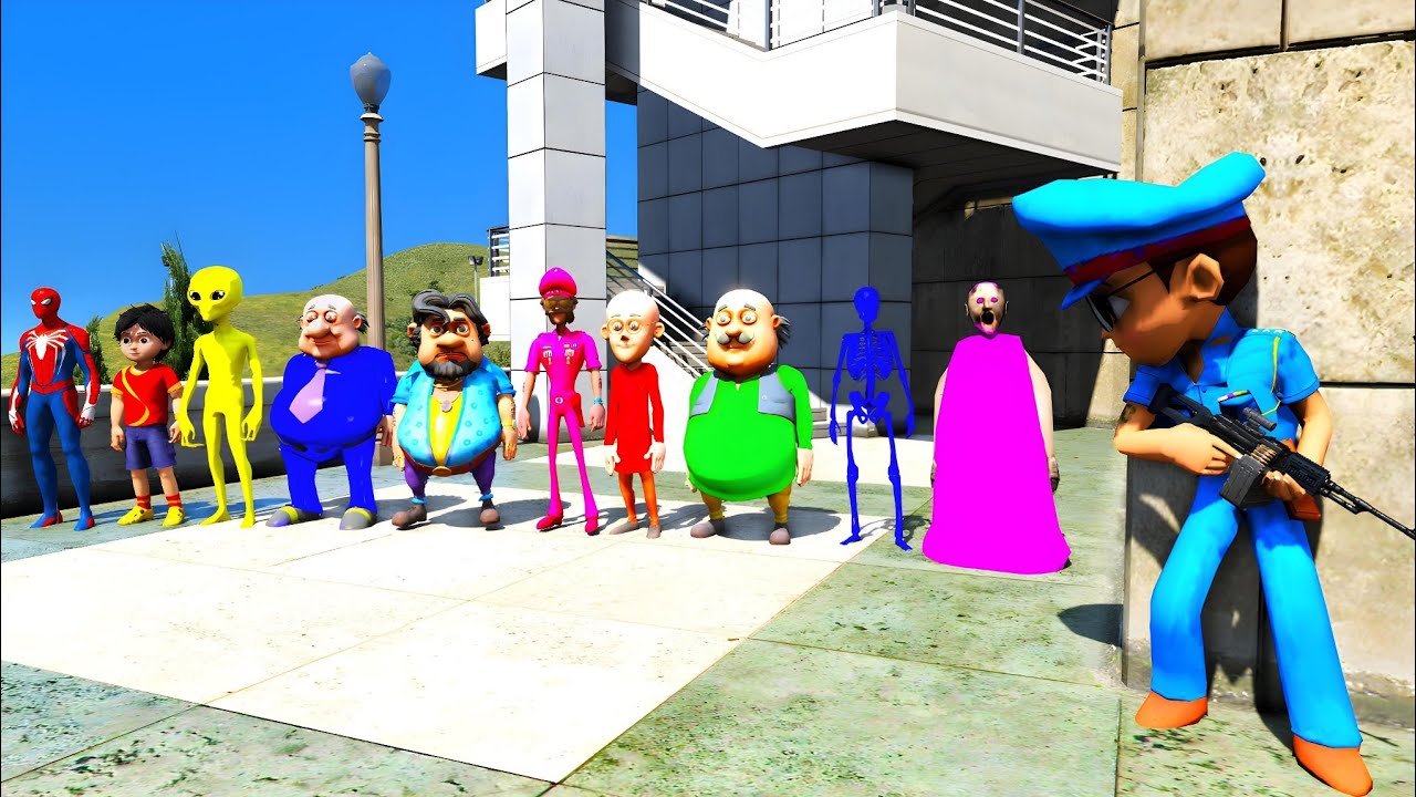 Little Shingam Playing Hide and Seek with Colorful Granny, Siva and Motu Patlu in GTA 5 | Gta 5 Mods