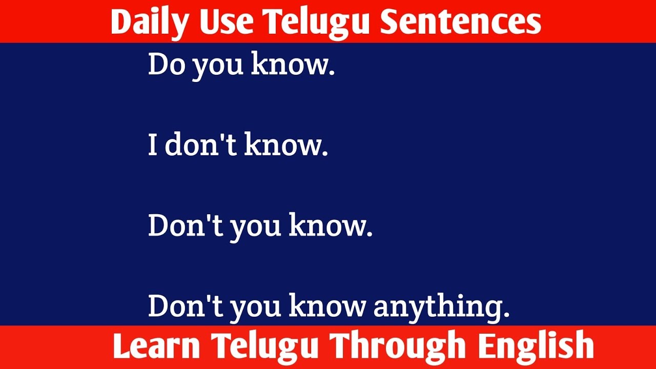 Daily Use Telugu Sentences Learn Telugu Through English YouTube daily-use-telugu-sentences-learn-telugu-through-english-youtube