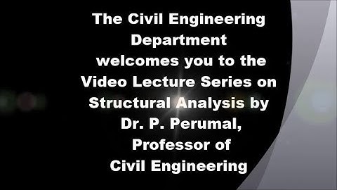 Lecture 9 - Analysis of Portal Frames(Structural Analysis) by Dr. P Perumal, Professor, PSG iTech