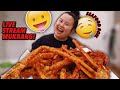 KING CRAB LEGS + GIANT SHRIMP + SNOW CRAB + CRAWFISH SEAFOOD BOIL MUKBANG 먹방 EATING SHOW!