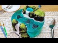 Ocean island cake with waterfalls and stingrays  gelatin art