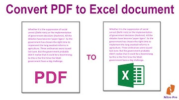 How to Convert PDF to Excel document in Nitro Pro