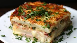 Layered Ham & Cheese Potato Bake