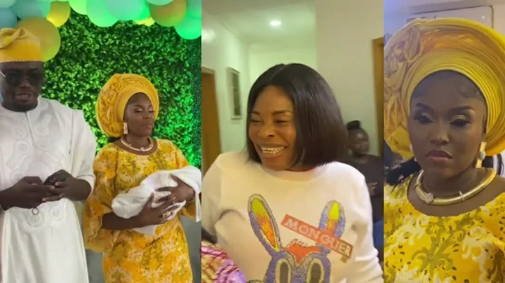 TOPE ALABI & DARLING HUSBAND JOIN BIOLA ADEBAYO SON NAMING CEREMONY AS THEY SING  IN PRAISE.